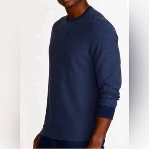 Chemise Homme UNTUCKit Manches Longues – Henley Bleu, Taille L, Coton (Petit Défaut)